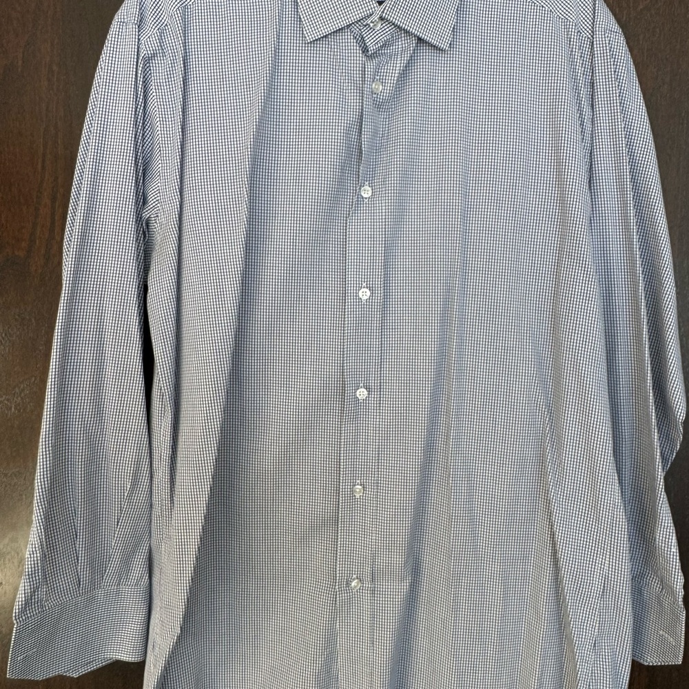 Alara Men's Navy Checkered Dress Shirt